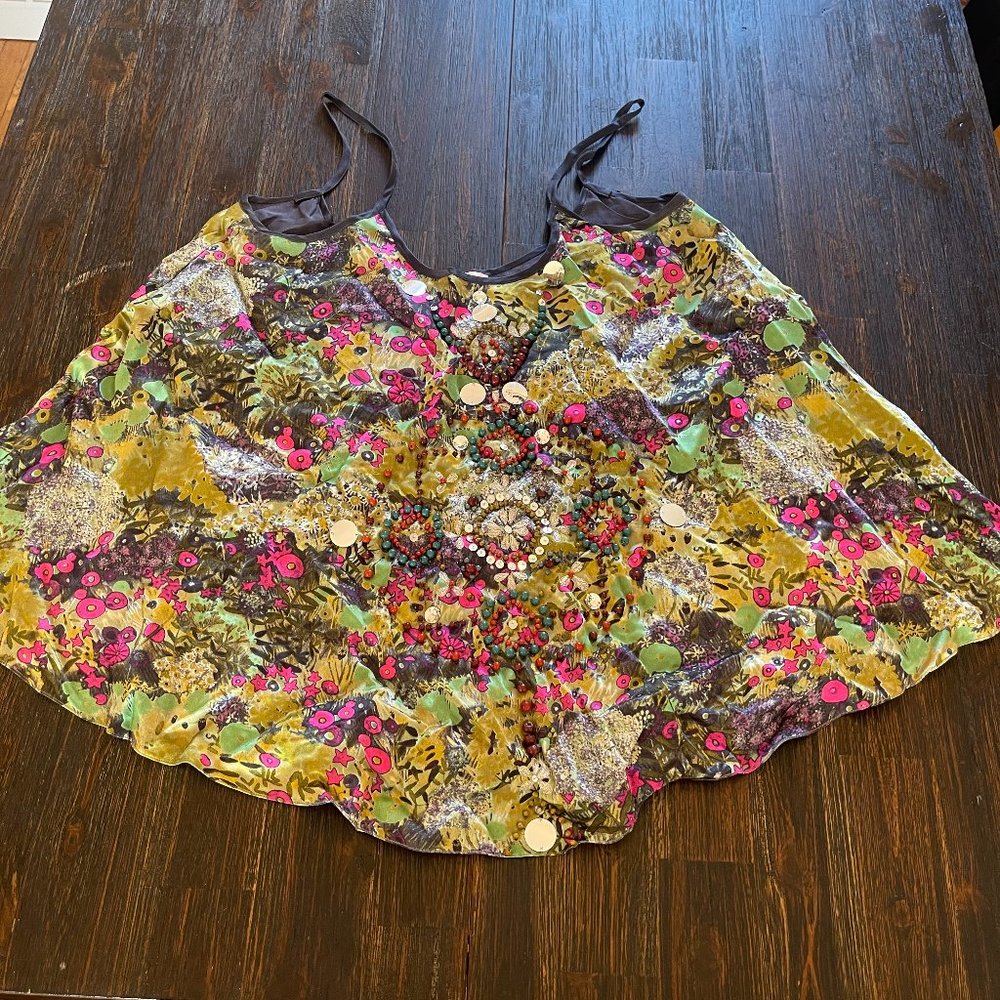Matthew Williamson Silk Beaded Tank Top, Size 12